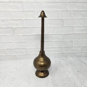 Antique Indo-Persian Brass Rose Water Sprinkler Bottle Vintage Brass